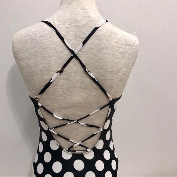 La Blanca black and white polka dot one piece - Picture 7 of 12